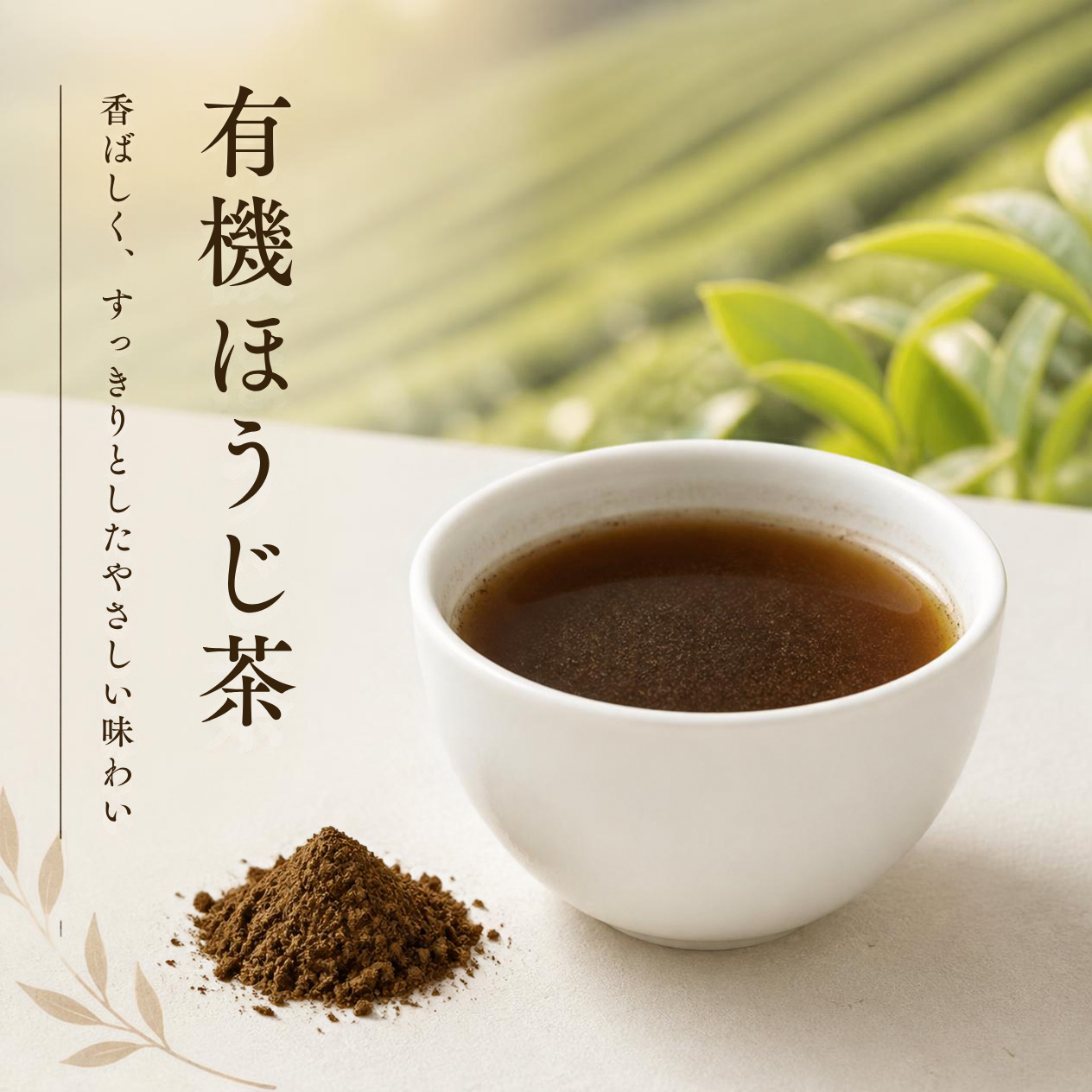 有機粉末ほうじ茶（鹿児島県産）　　　50包セット